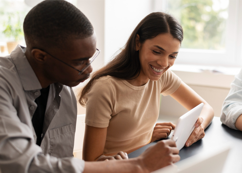 Signer verifying and signing a document on a tablet